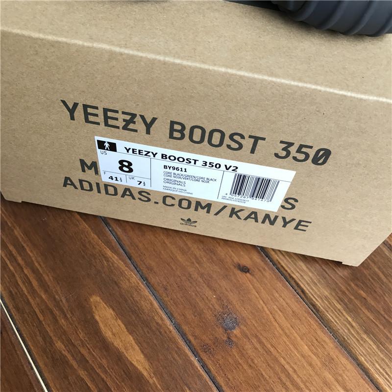 ADIDAS FACTORY MATERAILS YEEZY 350 V2 Black Green BY9611 PK EXCLUSIVE LIMITED （shipped based on euro size)